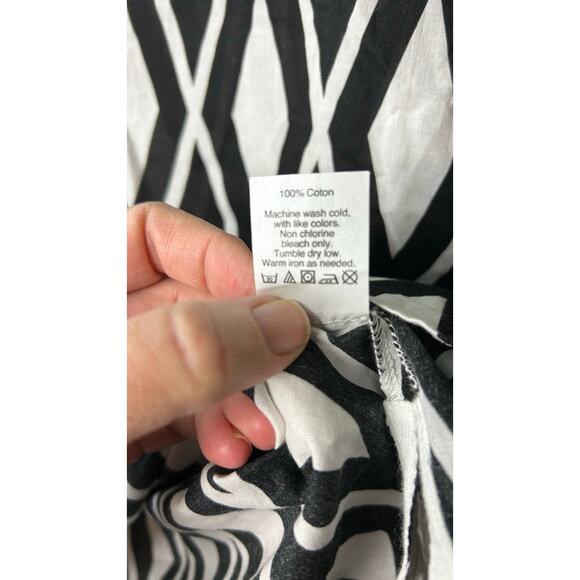 J.Crew Tunic Top/Dress Black/Wt & Chambrey Size L - Picture 9 of 10